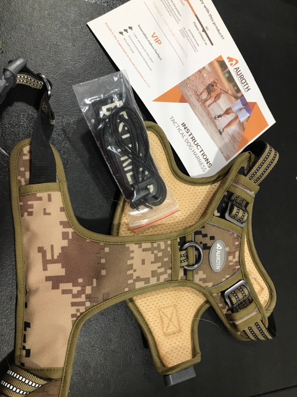 Photo 2 of Auroth Tactical Dog Harness for Small Medium Large Dogs No Pull Adjustable Pet Harness Reflective K9 Working Training Easy Control Pet Vest Military Service Dog Harnesses