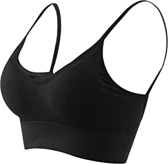 Photo 1 of Anmose Sports Bras Tank top Low Back Sleep Bra Seamless Without Steel Ring V Neck Cami Everyday Backless Bra for Women SIZE LARGE