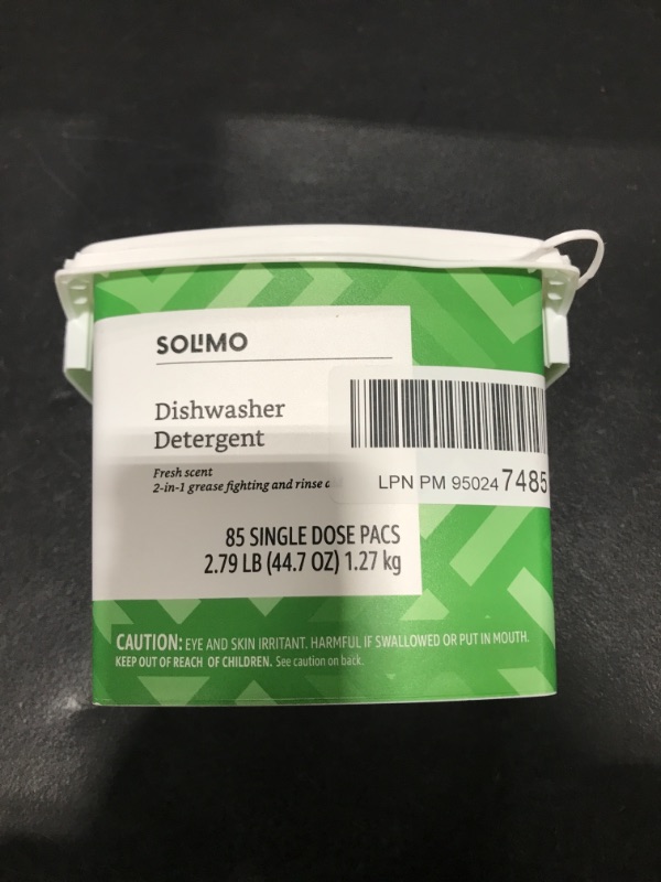 Photo 2 of Amazon Brand - Solimo Dishwasher Detergent Pacs, Fresh Scent, 85 Count