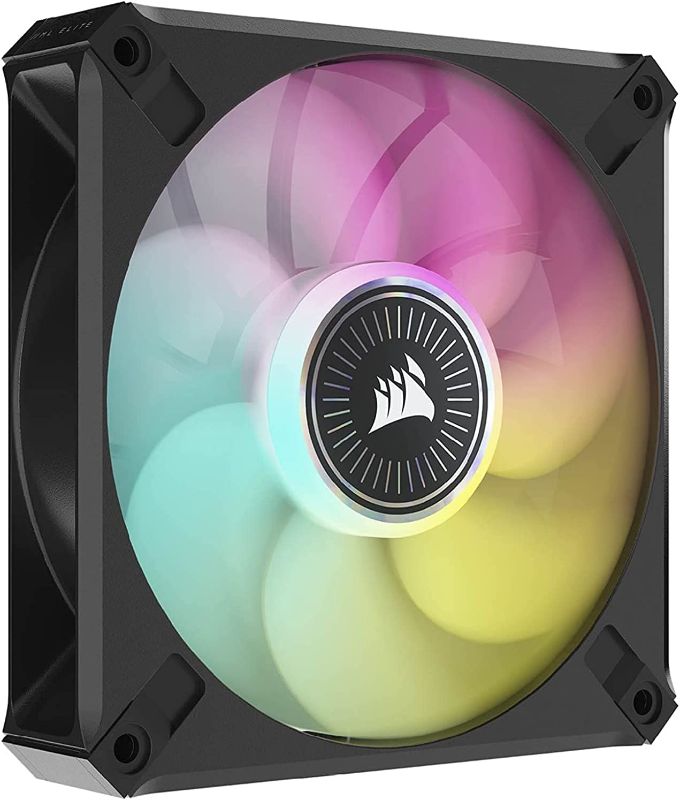 Photo 1 of CORSAIR ML120 RGB ELITE, 120mm Magnetic Levitation RGB Fan with AirGuide, Single Pack