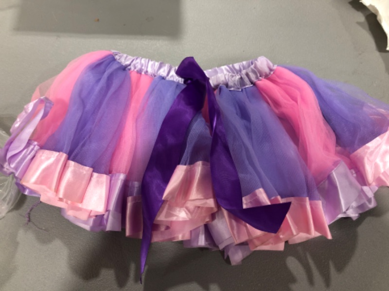 Photo 2 of BGFKS Layered Ballet Tulle Rainbow Tutu Skirt for Little Girls Dress Up with Colorful Hair Bows 2-4 T