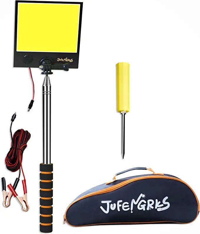Photo 1 of  JUFENGRKS Portable Super Bright Telescopic Led Camping Lights with Stand DC 12V Outdoor Camp Lighting Pole 7900lm Standing Work Light Emergency Waterproof Flood Lamp with Handbag
