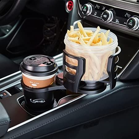 Photo 1 of 2 in 1 Multifunctional Car Cup Holder Expander Adapter with Adjustable Base,All Purpose Car Cup Holder and Organizer for Snack Bottles Cups Drinks…
