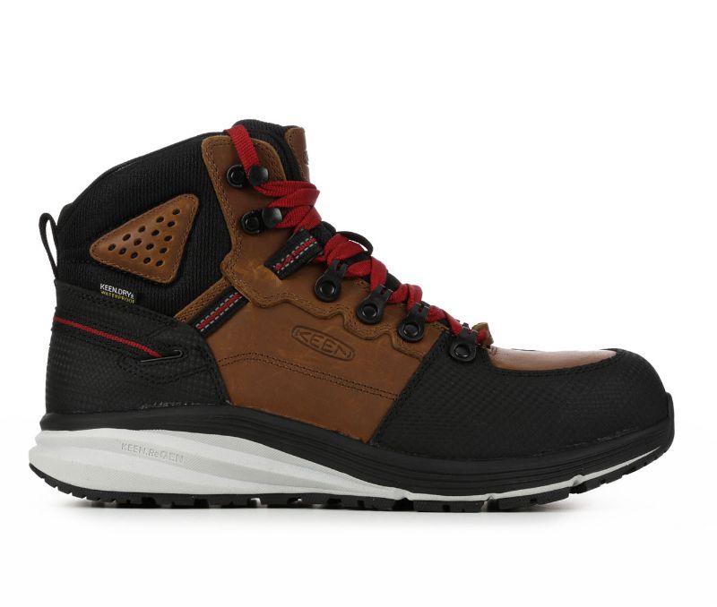 Photo 1 of [Size 8.5 Wide] Keen Men's Waterproof Red Hook Boot (Carbon-Fiber Toe)  in Tobacco/Black