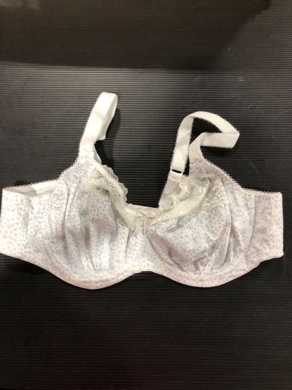 Photo 2 of [Size 38DD] Elomi Women's Morgan Banded Underwire Stretch Lace Bra [White/grey]