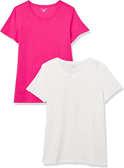 Photo 1 of Amazon Essentials Women's 2-Pack Short-Sleeve Crewneck T-Shirt