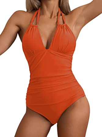 Photo 1 of B2prity Women's Slimming One Piece Swimsuits Tummy Control Bathing Suit Halter Retro Swimwear for Big Busted Curvy Woman SIZE XL/8