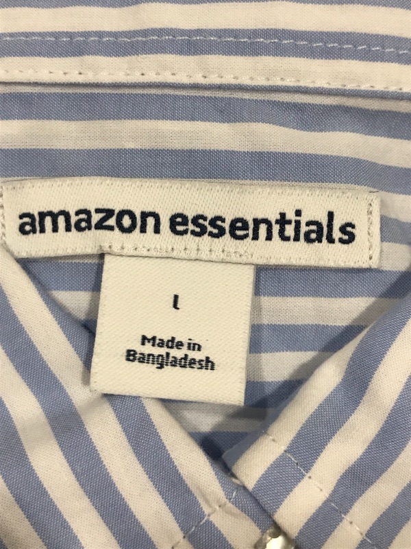 Photo 3 of Amazon Essentials Women's Classic-Fit Long Sleeve Button Down Poplin Shirt SIZE L 