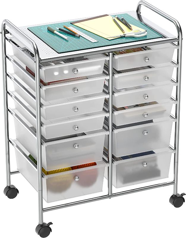 Photo 1 of Simple Houseware Utility Cart with 12 Drawers Rolling Storage Art Craft Organizer on Wheels
