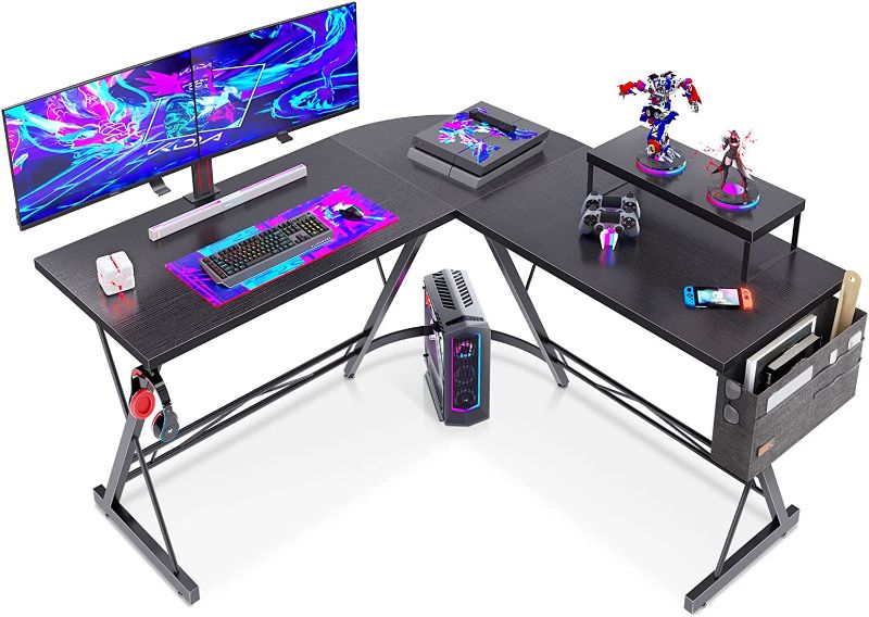 Photo 1 of L Shaped Gaming Desk, Home Office Desk with Round Corner, Computer Desk with Large Monitor Stand Desk Workstation
