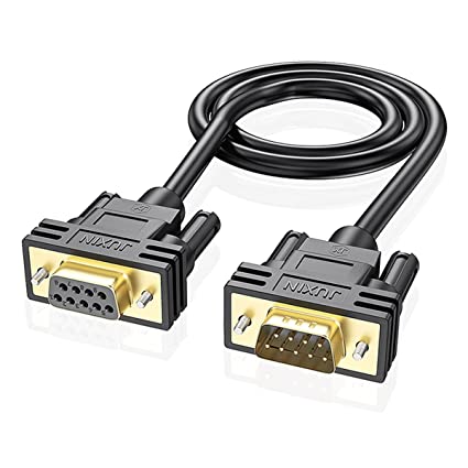 Photo 1 of Copper Wire Db9 Extension Serial Cable Male to Female,Double Shielded with foil & Metal Braided,Gold Plated D-SUB 9 Pin Serial Cable RS232/RS485 Cable-Black 10ft
