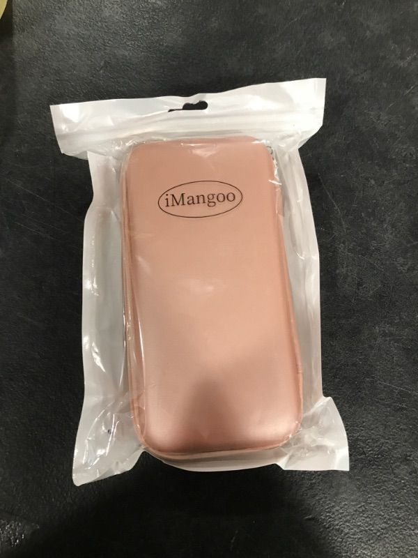 Photo 2 of iMangoo Shockproof Carrying Case Hard Protective EVA Case Impact Resistant Travel 12000mAh Bank Pouch Bag USB Cable Organizer Earbuds Sleeve Pocket Accessory Smooth Coating Zipper Wallet Rose Gold