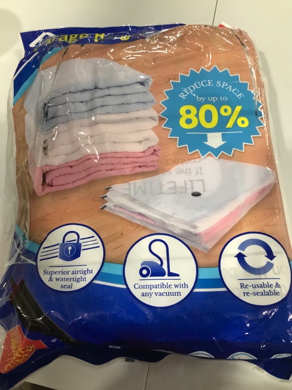 Photo 2 of 8 Jumbo Clothing Storage Bags Vacuum (40"x30") Space Sealer Bags Saver for Comforters Clothes Blankets Travel & Home 80% More Space Saver Hand Pump Included