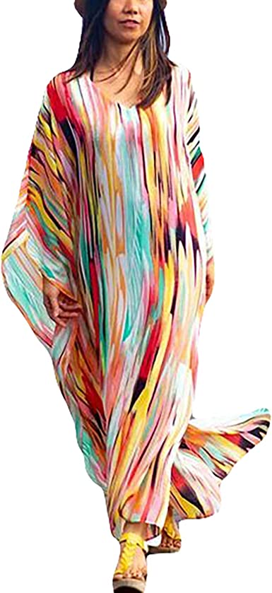 Photo 1 of AILUNSNIKA Women Loose Kaftan Swimsuit Cover Up Beach Long Casual Caftan Dress
 ONE SIZE 
