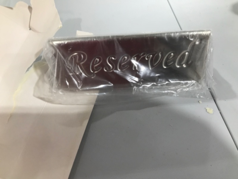 Photo 2 of Reserved Sign - Stainless Steel Tabletop Sign Desk Top Stand Tent Sign for Restaurants