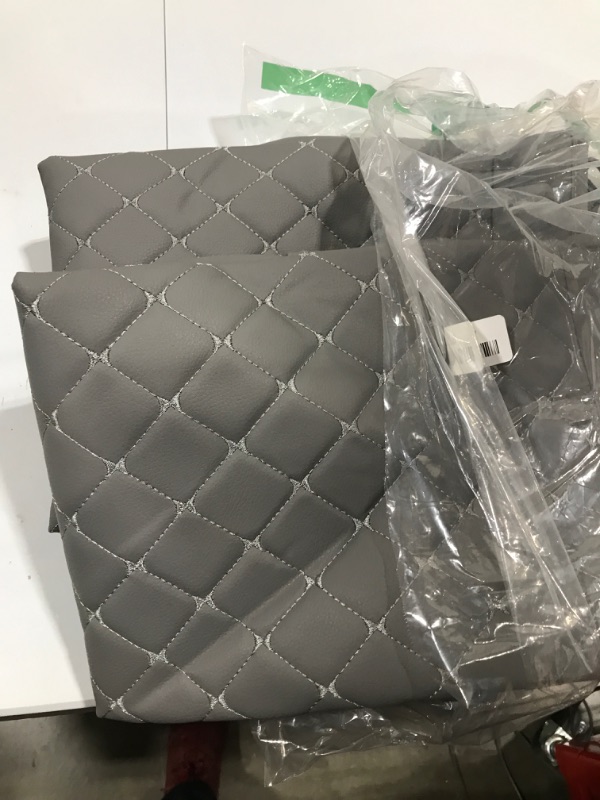 Photo 1 of 2PCS Car Seat Cover PU Leather Automotive Seat Covers Protector for Front Seat Bottom Cushion Universal Compatible with 90% Vehicles (Sedan SUV Truck Mini Van) (Grey)
