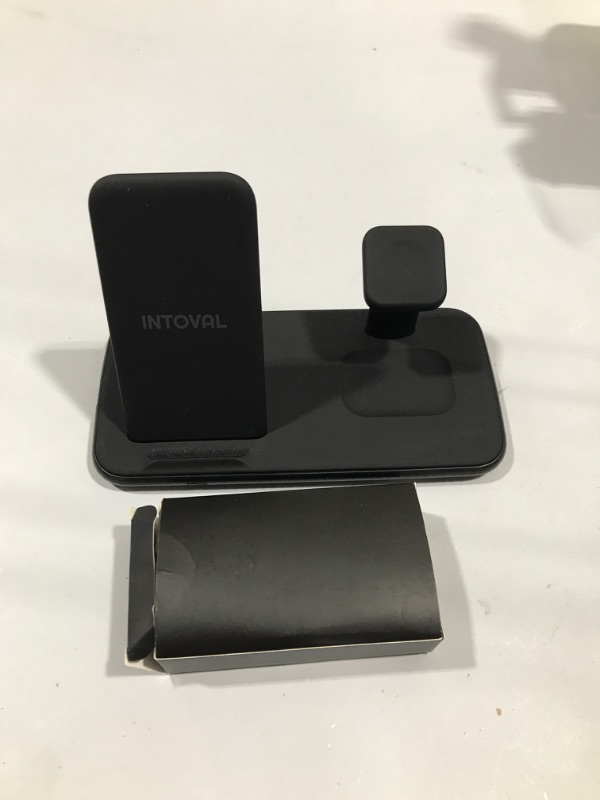 Photo 2 of Intoval Wireless Charging Station, for Apple Watch/iPhone/Airpods, iPhone 13/13 Pro/13 Pro Max/12/Pro/Pro Max/11/11 Pro/11 Pro Max/XS/XS Max/XR/XS/X, iWatch 7/6/SE/5/4/3/2, Airpods Pro/3 (V5,Black) (B08FJD9CB7)
