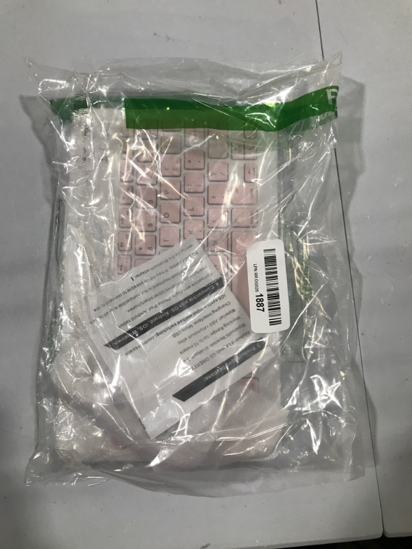 Photo 1 of Rechargeable Bluetooth Keyboard and Mouse Combo Ultra-Slim Portable Compact Wireless Mouse Keyboard Set for Android Windows Tablet Cell Phone iPhone iPad Pro Air Mini, iPad OS/iOS 13 and Above (Pink) (B0922M6YC6)
