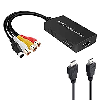 Photo 1 of SVideo to HDMI Converter, S-Video and 3RCA CVBS Composite to Audio Video Converter Support 1080P/ 720P Compatible with PC Laptop, Xbox, PS3, VHS VCR Camera DVD Players (B08NWYQHB4)
