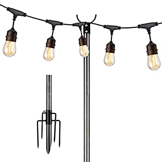 Photo 1 of HOSKO String Light Poles for Outdoors 9FT- Twist Connection String Light Poles to Stay Straight + Stable - Suit for LED Solar Bulbs Hanging for Christmas House Family Garden Patio Wedding Cafe Party (B08CMPR1BQ)
