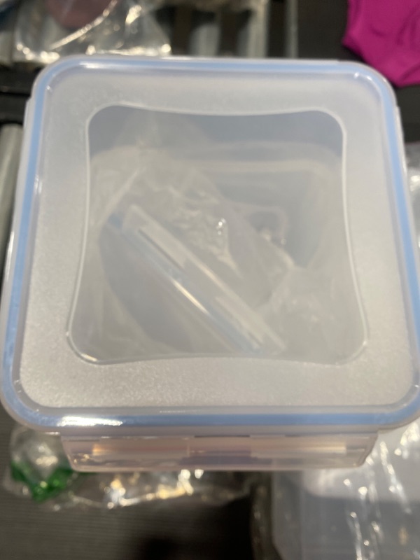 Photo 2 of 4 PACK OF PLASTIC BINS WITH BLUE LIDS 