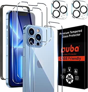 Photo 1 of [2+2+2 Pack] OUBA Screen Protector Compatible with iPhone 13 Pro (6.1 inch), 2 PCS Front + 2 PCS Back Protector + 2 PCS Camera Lens Protector Tempered Glass with Installation Frame
