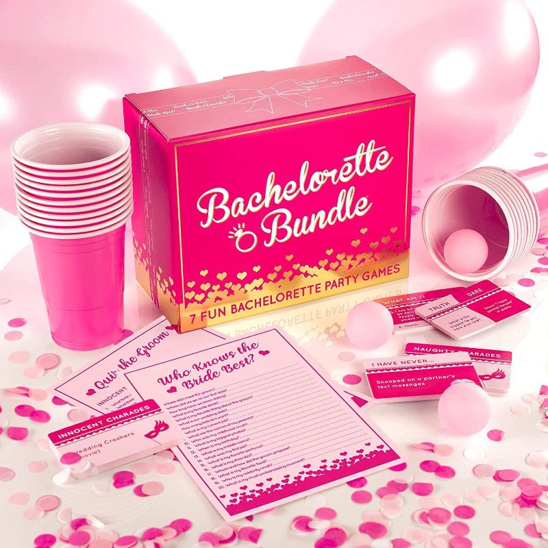 Photo 1 of Bachelorette Bundle - 7 Fun Bachelorette Party Games (Quiz The Groom, Bach Charades, I Have Never, Who Knows The Bride Best?, What Am I? and Truth or Dare and More!) Adults Only