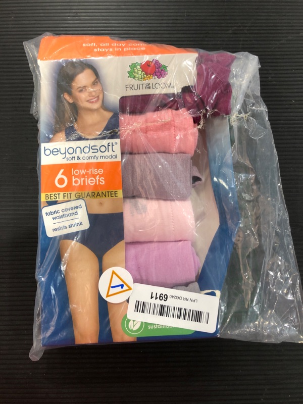 Photo 2 of [Size 7-L] Fruit of the Loom Women S Beyondsoft Low-Rise Brief Underwear 6 Pack