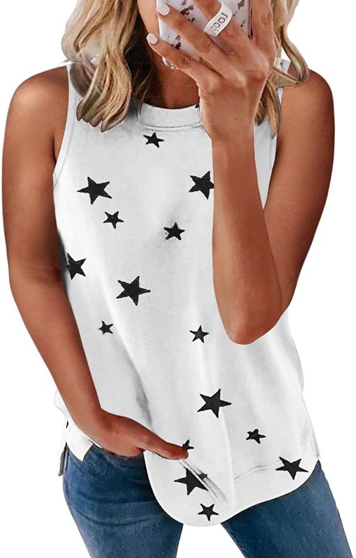 Photo 1 of [Size M] Biucly Womens Scoop Neck Tank Top [Star White]