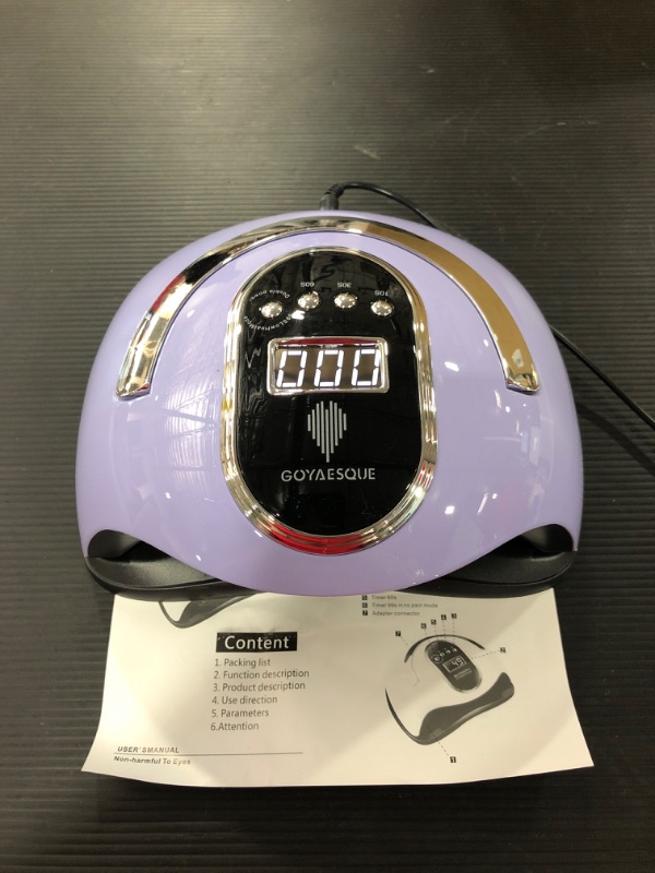 Photo 3 of 168W UV LED Nail Lamp,Gel Nail Light for Nail Polish,UV Dryer Machine with 4 Timer Setting [Purple]