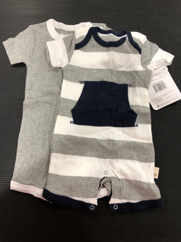 Photo 2 of [0-3mo] Burt's Bees Baby Baby Boys' Short Sleeve Rompers 2-Pack