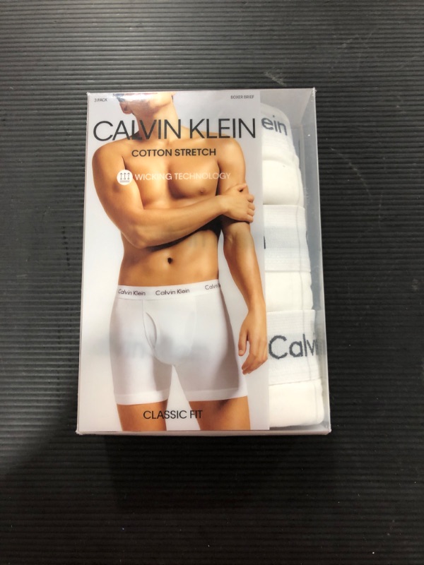 Photo 2 of [Size L] Calvin Klein Men's Cotton Stretch Multipack Boxer Briefs [3 Pack] 