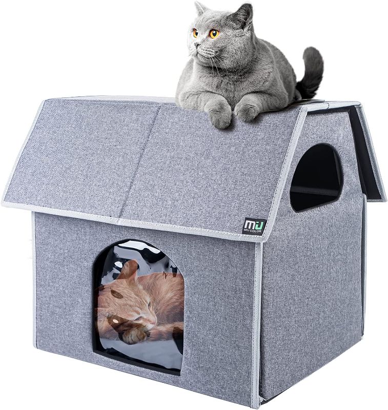 Photo 1 of 
MIU COLOR Outdoor Cat House, Large Weatherproof Cat Houses for Outdoor/Indoor Cats, Feral Cat Shelter with Removable Soft Mat, Easy to Assemble, 21" x 16.5" x 15.5"inch
