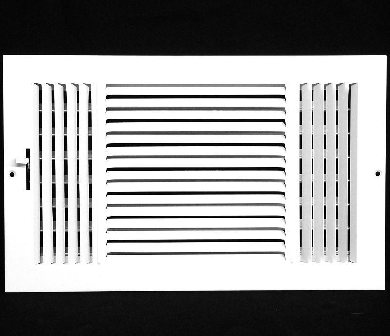 Photo 1 of 16" X 8" 3-Way AIR Supply Grille - Vent Cover & Diffuser - Flat Stamped Face - White