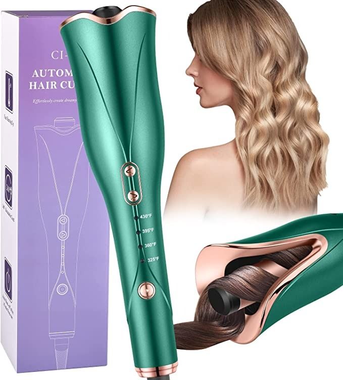 Photo 1 of DALARAN Automatic Curling Iron Auto Hair Curler 1 Inch Green Auto Curling Wand Anti-Scald Auto Shut-Off Fast Heating for Hair Styling (Green)
