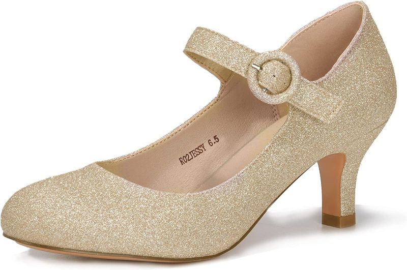 Photo 1 of IDIFU Women's Jessy Dress Mary Jane Shoes Low Kitten Heels Closed Round Toe Office Work Wedding Pumps
SZ 8.5