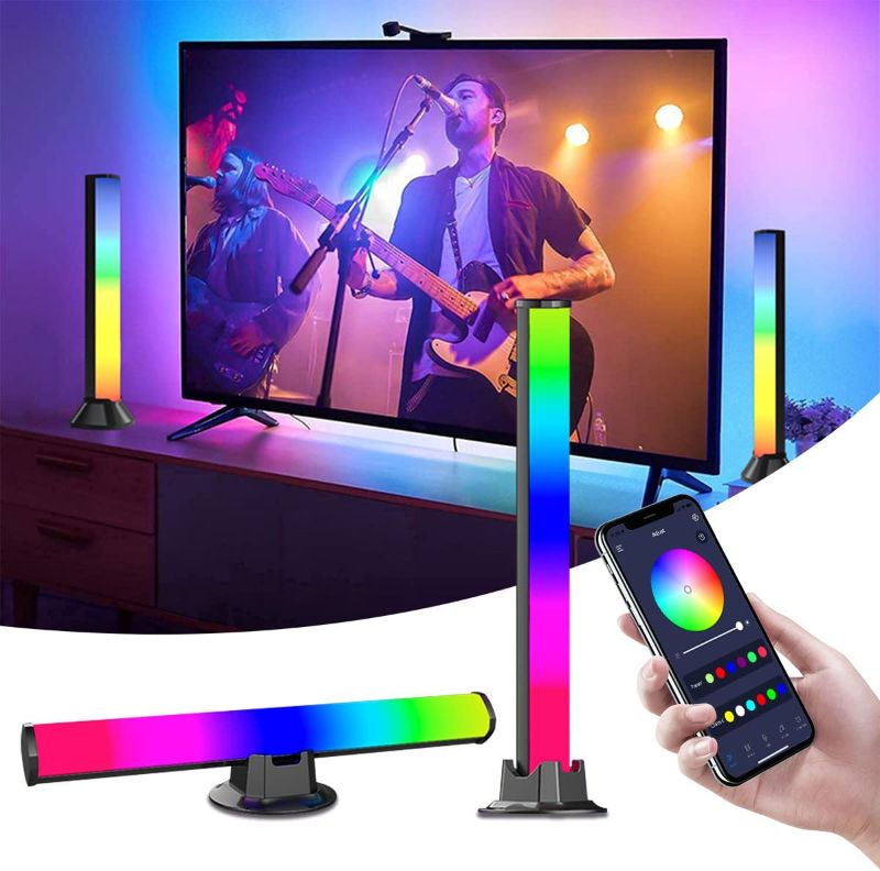 Photo 1 of 2 Pack Smart DIY Monitor Light Bars, RGB IC LED Lights with 54+ Scene Music Modes Color Changing LED Strip Lamps for PC, Room Decor, Party, Trucks?Gaming Accessories, Bright TV LED Backlight
