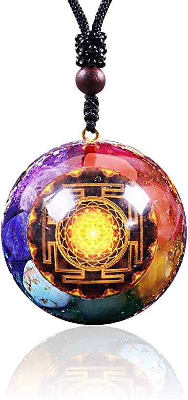 Photo 1 of 7 Chakra Gemstone Reiki Healing Crystals Chakra Orgonite Pendant Necklace For Good Luck Yoga Meditation Protection
