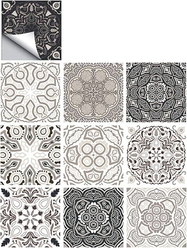 Photo 1 of 25 PCS Moroccan Style Tile Sticker, 4x4 Inch(10x10cm) Traditional DIY Murals, Tile Waterproof Oil Proof Removable Decals for Bathroom & Kitchen Backsplash (4I-SVC0-ZV27)
