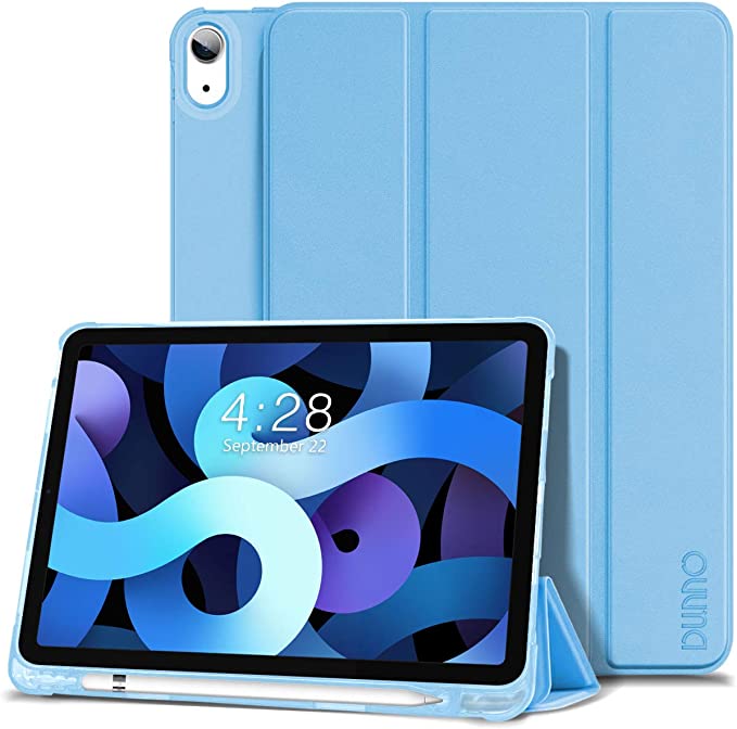 Photo 1 of DUNNO for iPad Air 5th Generation Case 2022/ iPad Air 4th Generation Case 2020/ iPad Air 10.9 Case with Pencil Holder, Support 2nd Gen Pencil Charging&Touch ID, Auto Awake/Sleep Function (Sky Blue)
