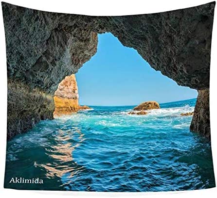 Photo 1 of Aklimida Ocean Mountain Tapestry Wall hanging Nature Landscape Tapestry for Bedroom Living Room Dorm Decor Large Tapestrys Wall Art?02cave90*60inch?
