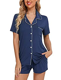 Photo 1 of Anjue Women's Pajama Set Short Sleeve Top and Shorts Loungewear with Pockets Plus Size 