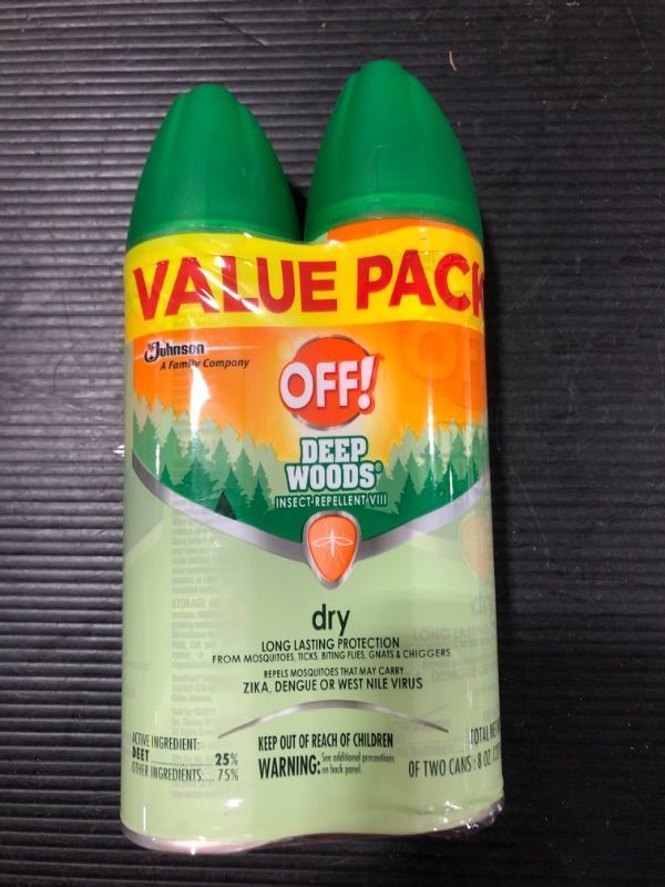 Photo 2 of (2 PACK) OFF! Deep Woods Bug Spray & Mosquito Repellent
