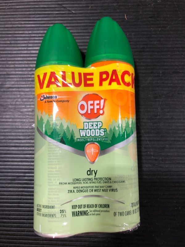 Photo 1 of (2 PACK) OFF! Deep Woods Bug Spray & Mosquito Repellent
