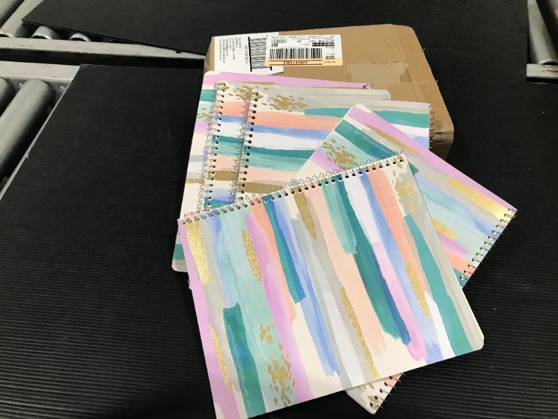 Photo 2 of College Ruled 1 Subject Spiral Notebook Brushy Stripes - greenroom 6pcs 
