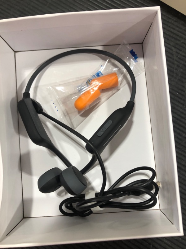 Photo 1 of MOING Wireless Bone Conduction Headphones, Open Ear Sports Bluetooth Headset with Reflective Strips, Built-in Mic and IP56 Waterproof Certified for Workouts, Night Running, Cycling, Black (DG08)
