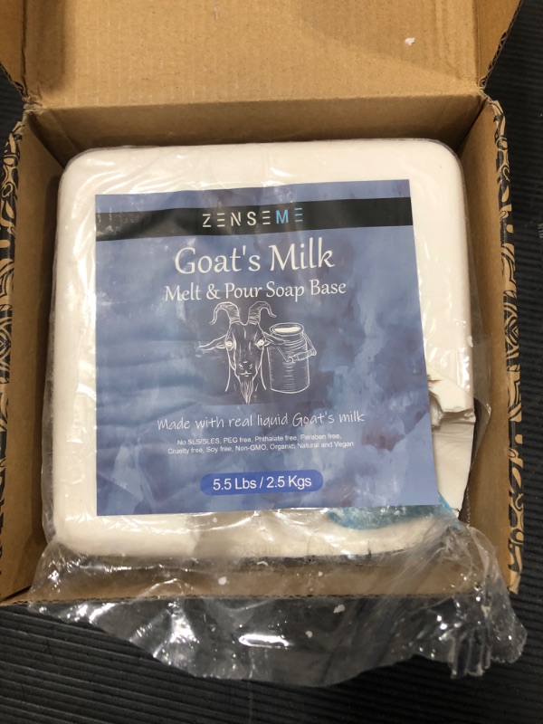 Photo 2 of 5.5 LB - Goats Milk Soap Base | Melt and Pour Supplies kit for soap Making, SLS/SLES & PEG Free | Best Natural Organic Vegetable Ingredients | More Than 5Lb. Bulk for Adult soapmaker | by ZenseMe
