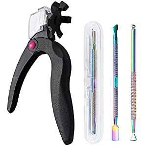 Photo 1 of 3 in 1 Adjustable Acrylic Nail Clipper for Acrylic Nails, Nail Tip Cutters for Nail Tips with Cuticle Pusher Peeler Nail Art Tools Manicure Home DIY Use (Black)
