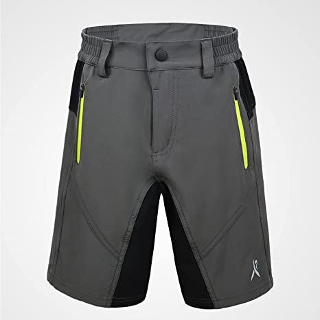 Photo 1 of GJDAMFD Kids Padded Bike Shorts with Padding Boys Teen Cycling Mountain Biking Shorts Zipper Pockets SIZE S 