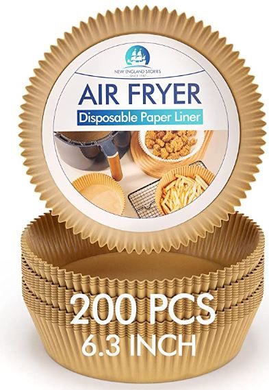 Photo 1 of 6.3 Inch Disposable Paper Liner for Air Fryer, 200PCS Non-stick Oil-proof Parchment Paper for Air Fryer Baking - Food Grade Material Save Cleaning Time

